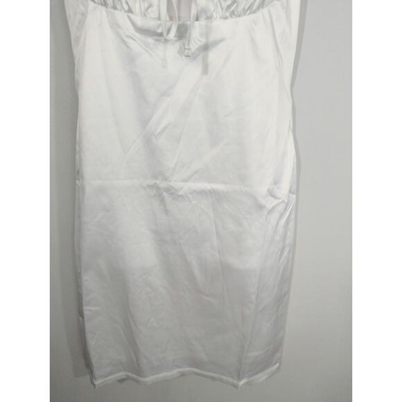 TIC TOC White Satin Bodycon Mini Dress Women's MEDIUM Party Cottage Core NWT - Picture 4 of 10